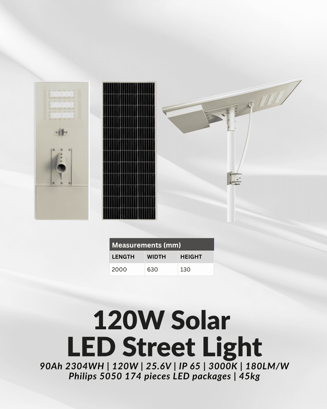 PCA Lighting all-in-one solar street light